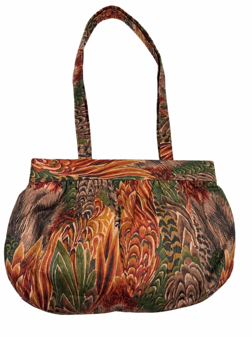 Vintage Margaret Smith Gardiner Maine Fabric Shoulder Bag Purse 1990’s Hinged